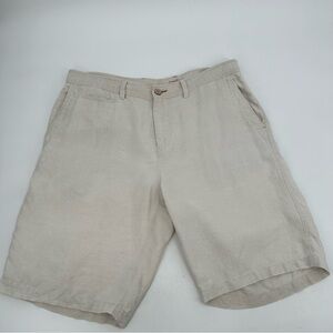 TOMMY BAHAMA Relax Shorts Mens 36 Waist Linen Beige Casual -FADING/DISCOLORATION